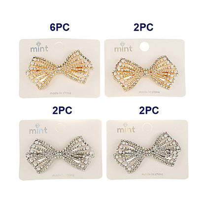 JH46721 - Rhinestone & Pearl Hair Clip
