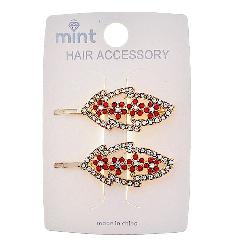 JH46823 - Flower Accent Leaf Hair Pins