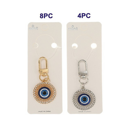 JK43599-Rhinestone Evil Eye Keychain