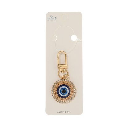 JK43599-Rhinestone Evil Eye Keychain