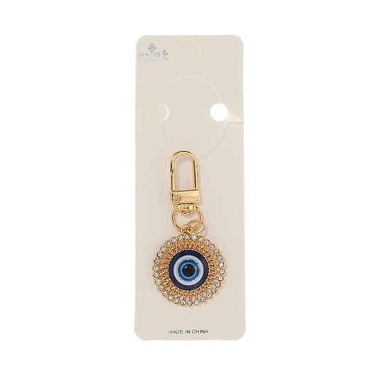 JK43599 - Rhinestone Evil Eye Keychain