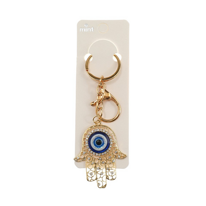 JK45126-Bedazzled Evil Eye Hamsa Keychain