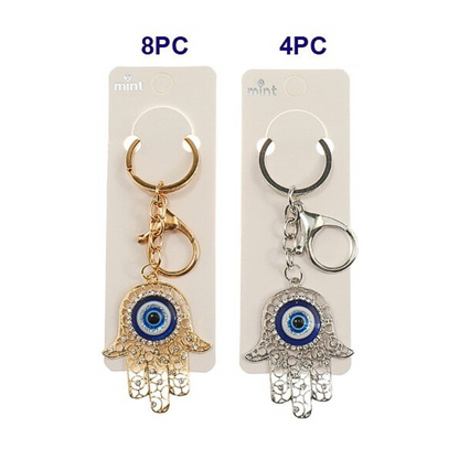 JK45126-Bedazzled Evil Eye Hamsa Keychain