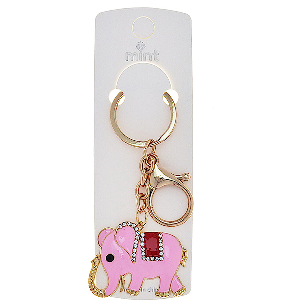 Enamel Elephant Keychain