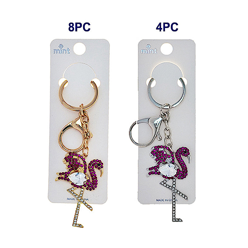 JK48171 - Rhinestone Flamingo Keychain