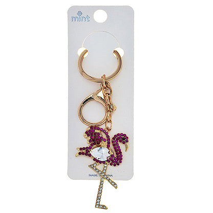 JK48171 - Rhinestone Flamingo Keychain