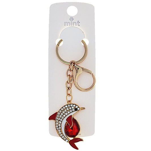 JK48172 - Rhinestone Dolphin Keychain