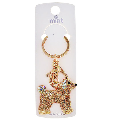 Rhinestone Dog Keychain