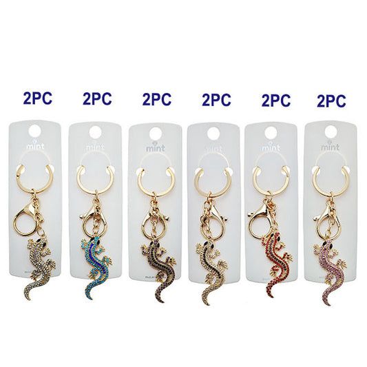 JK48667 - Rhinestone Gecko Keychain