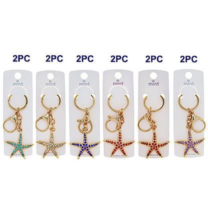 JK48736 - Rhinestone Starfish Keychain