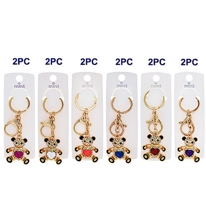 Rhinestone Teddy Bear Keychain