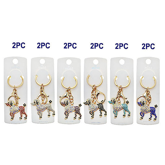 JK48870 - Rhinestone Poodle Keychain