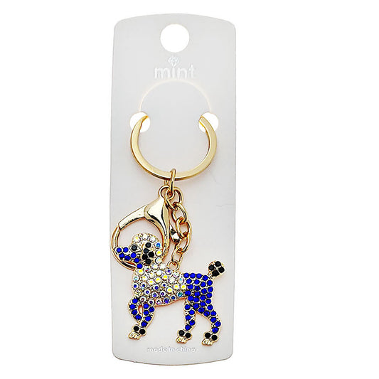 JK48870 - Rhinestone Poodle Keychain