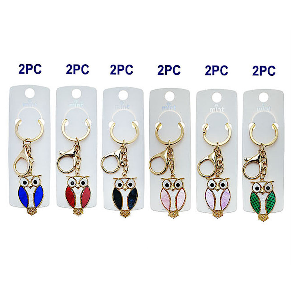 JK48872 - Mother Of Pearl Owl Keychain
