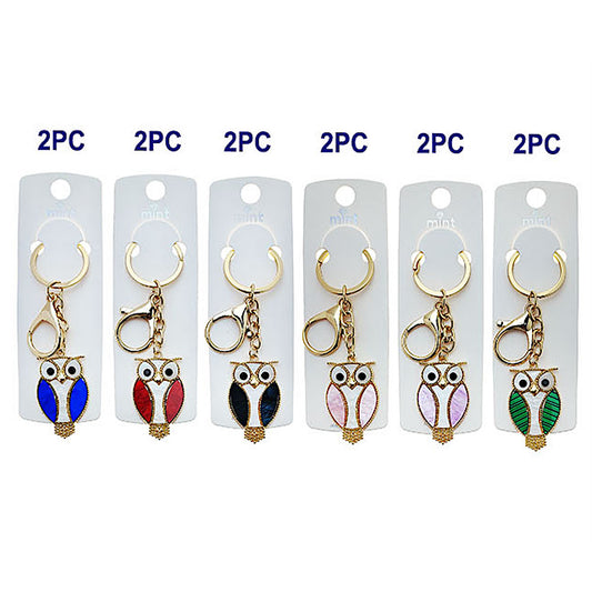 JK48872 - Mother Of Pearl Owl Keychain