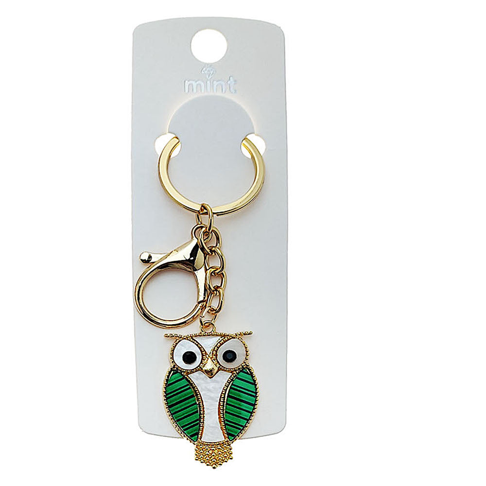 JK48872 - Mother Of Pearl Owl Keychain
