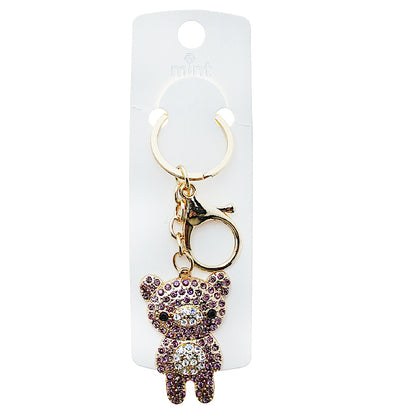 Rhinestone Teddy Bear Keychain