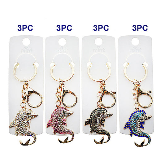 JK48962 - Rhinestone Dolphin Keychain