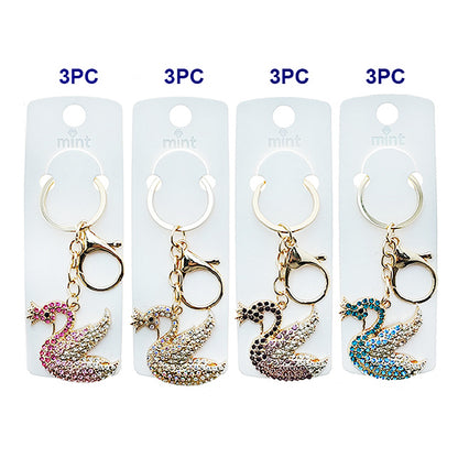 JK48965 - Rhinestone Swan Keychain