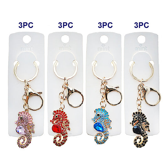 JK48968 - Rhinestone Seahorse Keychain