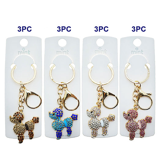 JK48980 - Rhinestone Poodle Keychain