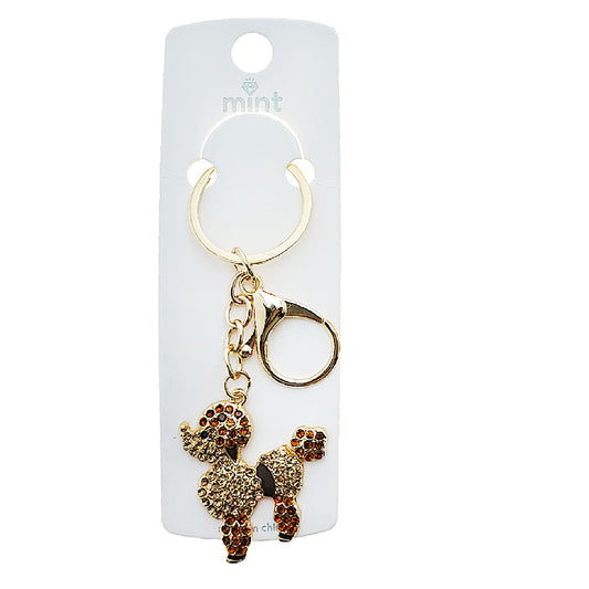 JK48980 - Rhinestone Poodle Keychain