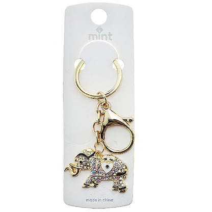 JK48990 - Rhinestone Elephant Keychain