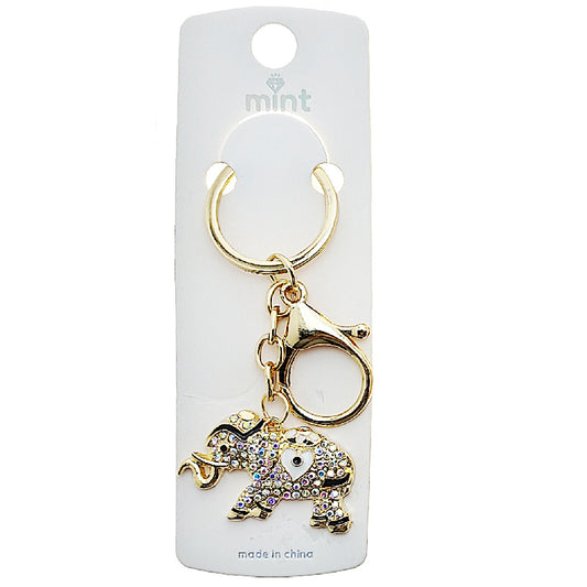 JK48990 - Rhinestone Elephant Keychain