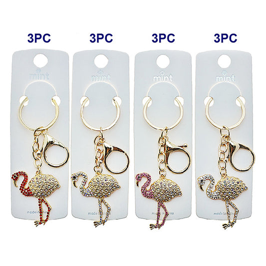 JK48996 - Rhinestone Heron Keychain