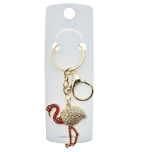 JK48996 - Rhinestone Heron Keychain