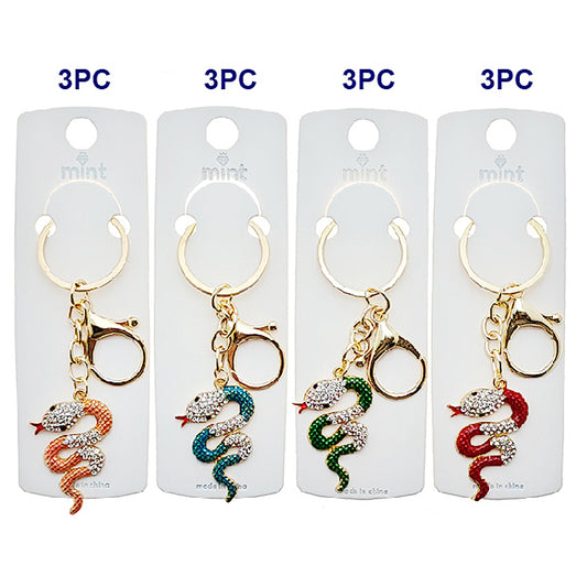 JK49002 - Rhinestone Snake Keychain