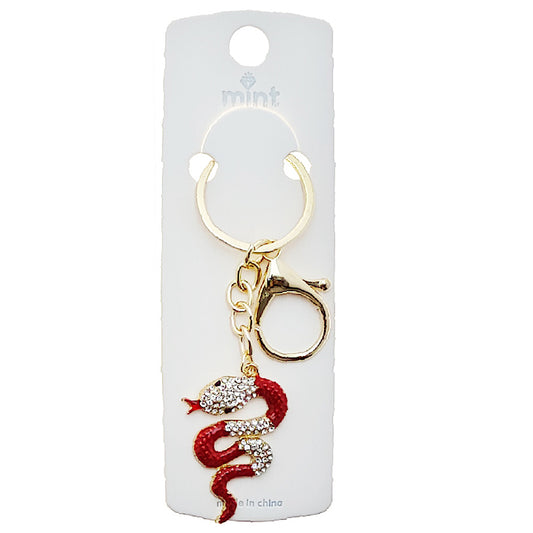 JK49002 - Rhinestone Snake Keychain