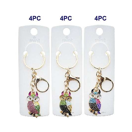 JK49004 - Multi Color Owl Keychain