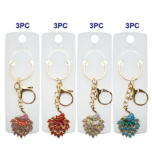 JK49008 - Rhinestone Peacock Keychain