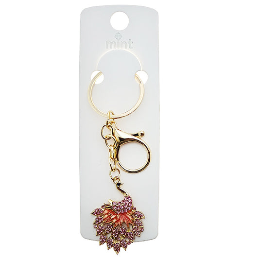 JK49008 - Rhinestone Peacock Keychain