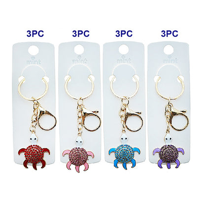 Rhinestone Turtle Keychain