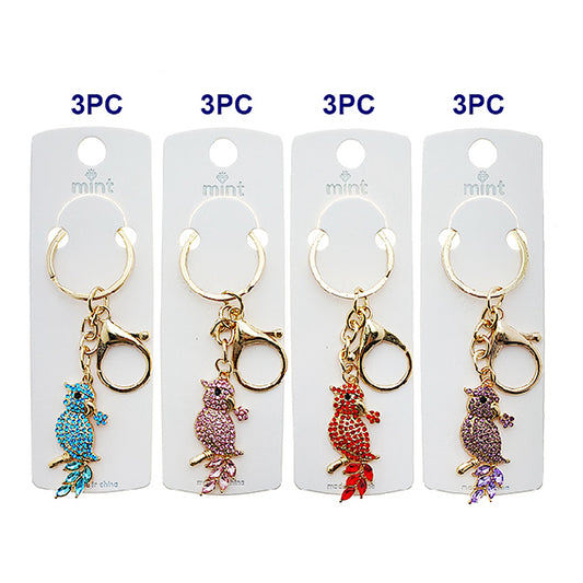 JK49023 - Rhinestone Cockatiel Keychain