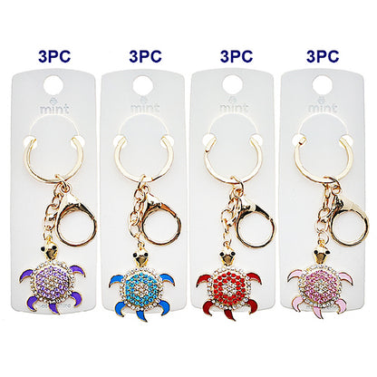 JK49024 - Rhinestone Turtle Keychain