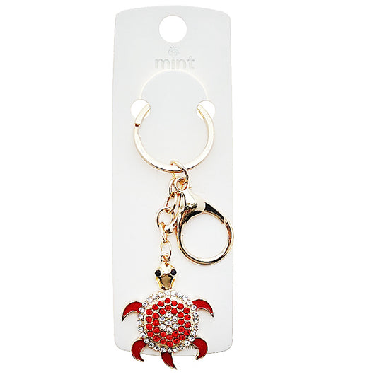 JK49024 - Rhinestone Turtle Keychain