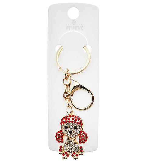 JK49026 - Rhinestone Poodle Keychain