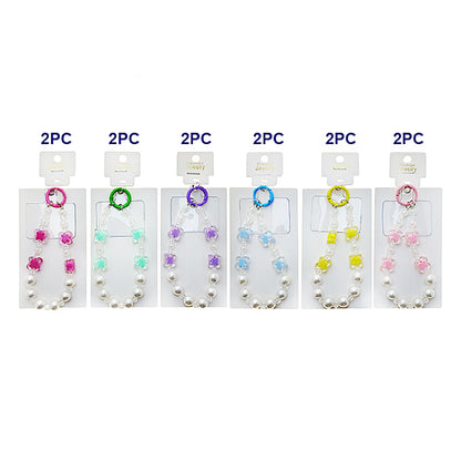 Handmade Flower & Pearl Beaded Phone Charm Strap Keychain