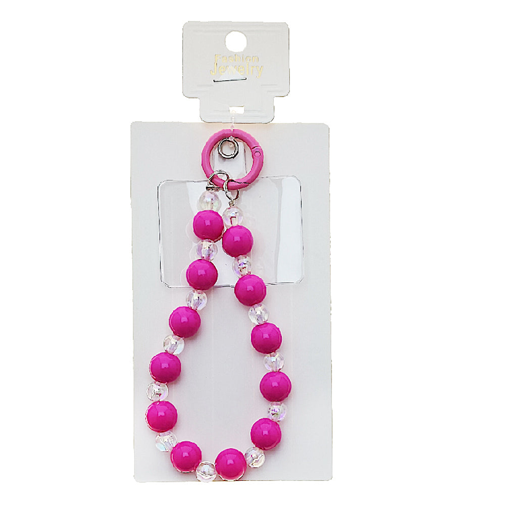 Handmade Beaded Phone Charm Strap Keychain