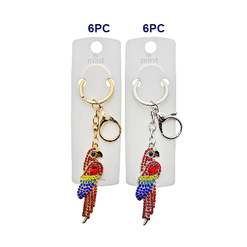 Rhinestone Parrot Keychain