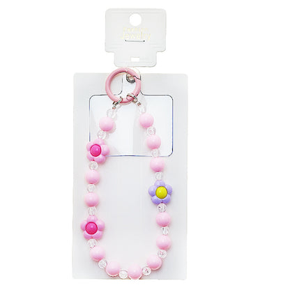 Handmade Flower Beaded Phone Charm Strap Keychain