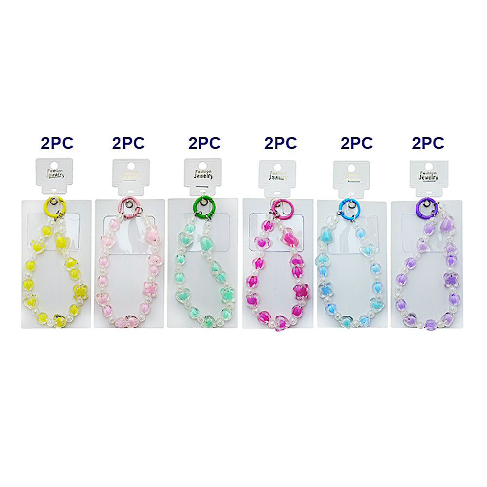 Handmade Heart Beaded Phone Charm Strap Keychain