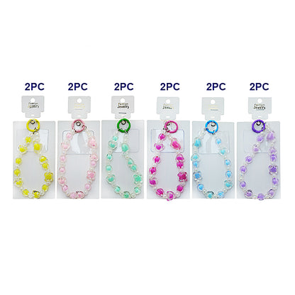 Handmade Heart Beaded Phone Charm Strap Keychain