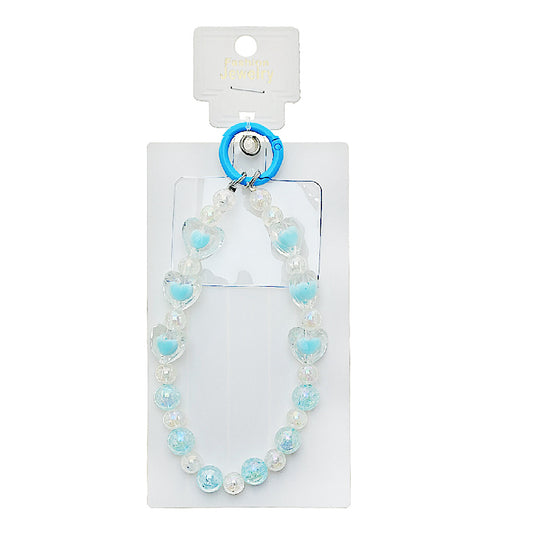 Handmade Heart Beaded Phone Charm Strap Keychain