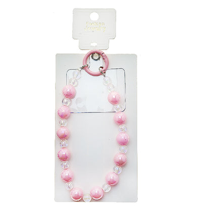 Handmade Glossy Beaded Phone Charm Strap Keychain