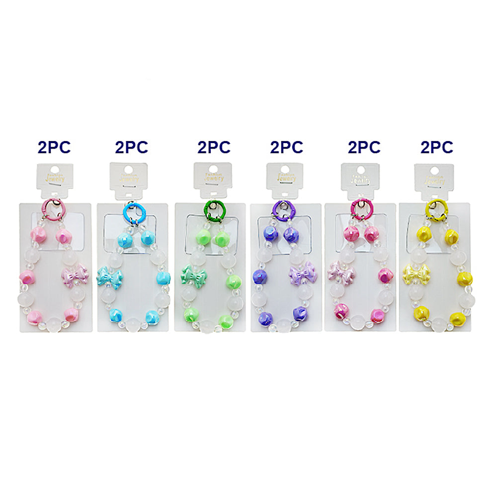 Handmade Bow Beaded Phone Charm Strap Keychain