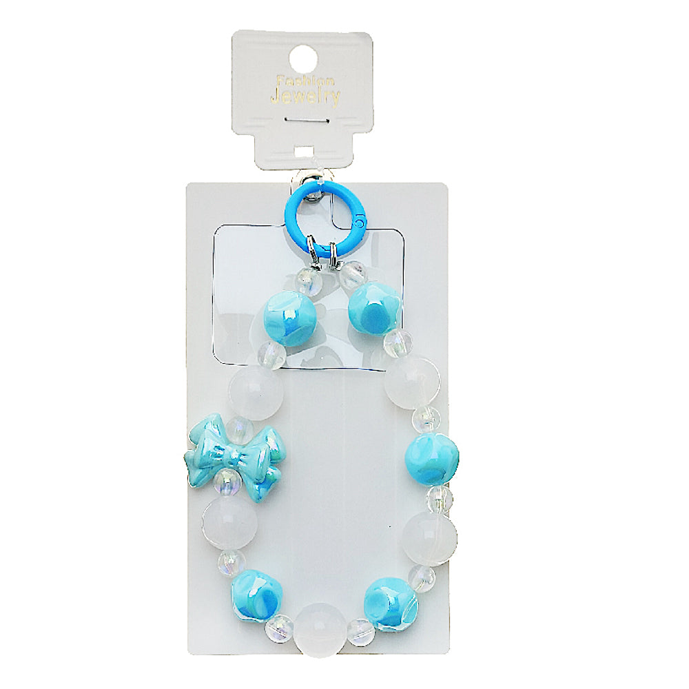 Handmade Bow Beaded Phone Charm Strap Keychain